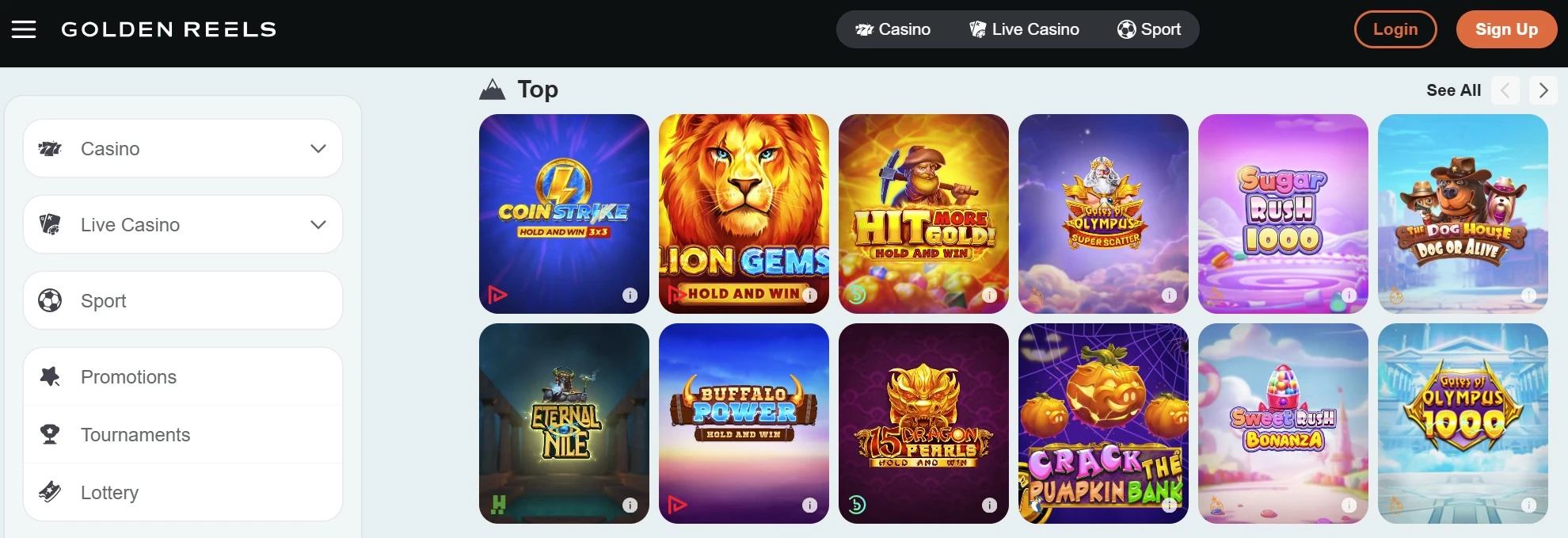 Games at Golden Reels